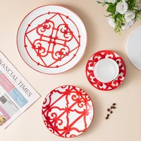 coffee cup bone china dinner plates porcelain tea cup set plates dinner serving tableware dishes plates wedding decoration