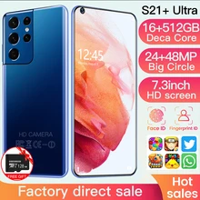 Téléphone portable S21 + Ultra, écran HD de 7.3 pouces, Smartphone 5G, 16 go de ram, 512 go de rom, batterie de 6800mAh, réseau 4G, Android  (3)