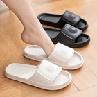 Шлепанцы женскиемужские для дома, мягкая подошва, Пляжная повседневная обувь для дома, простые парные тапки, черныебелые, лето