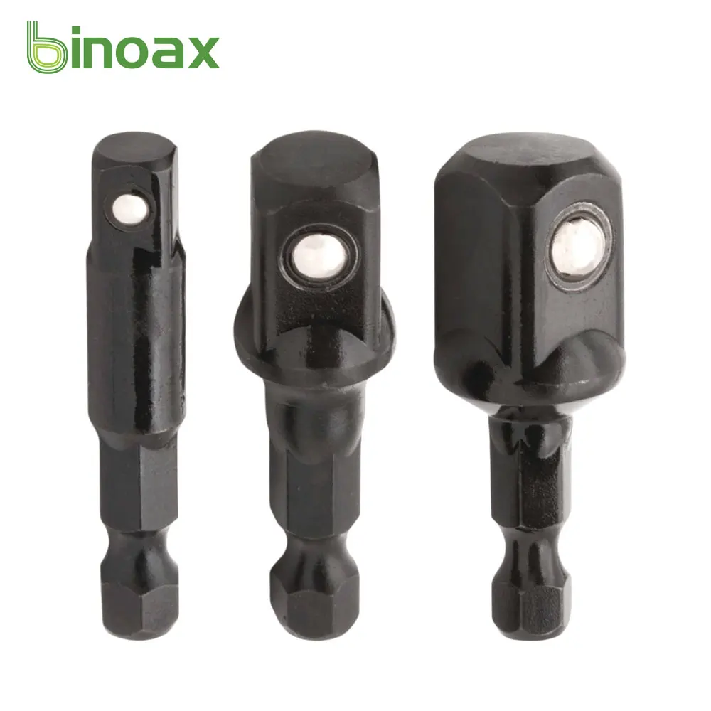 

Binoax 3pcs Stubby Impact Socket Adapter and Extension Set 1/4 3/8 1/2Inch Nut Driver Sockets Hex Shank