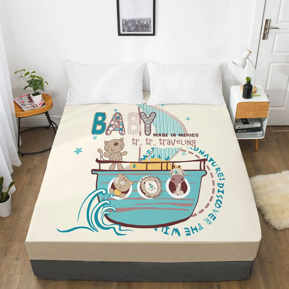 

Cartoon bear Elastic fitted sheet bed sheet With An Elastic Band Mattress Cover Customizable size lovely Bed cover for ship