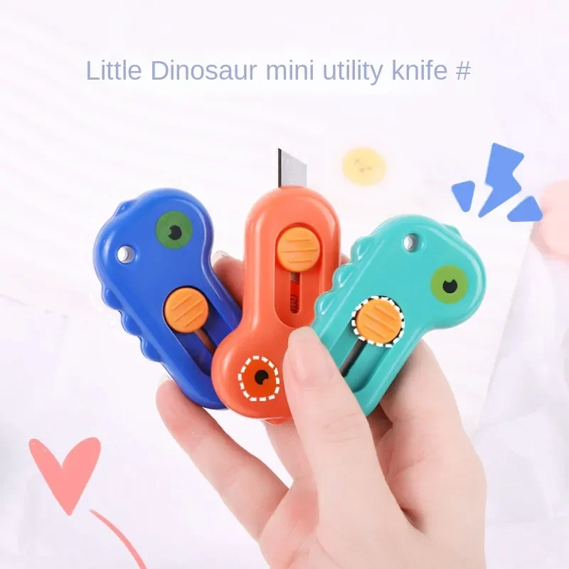 

Cute Cartoon Dinosaur Art Utility Knife Express Box Knife Paper Cutter Craft Wrapping Refillable Blade Stationery School Office