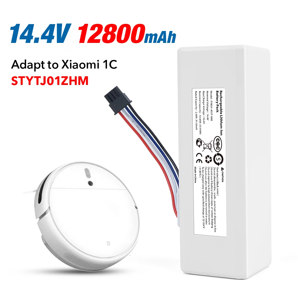 

For Xiaomi Mijia 1C STYTJ01ZHM Robot Vacuum Cleaner Battery Pack 14.4V 6500mAh P1904-4S1P-MM Rechargeable Li-ion Batteries