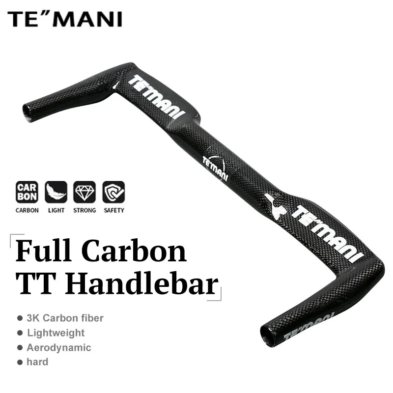 Фото Руль TEMANI Full Carbon TT Aerobar Bullhorn для фикс-байка, 25.4/31.8 мм, ультралегкий, для гоночных велосипедов №1