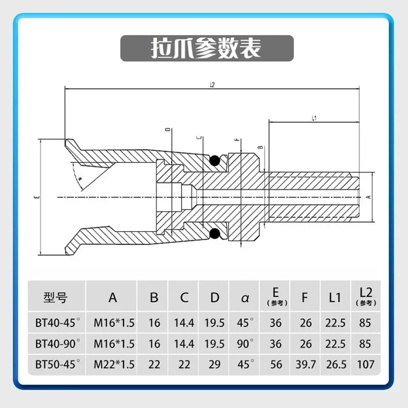Зажим для шпинделя BT40/BT50 4 лепестка