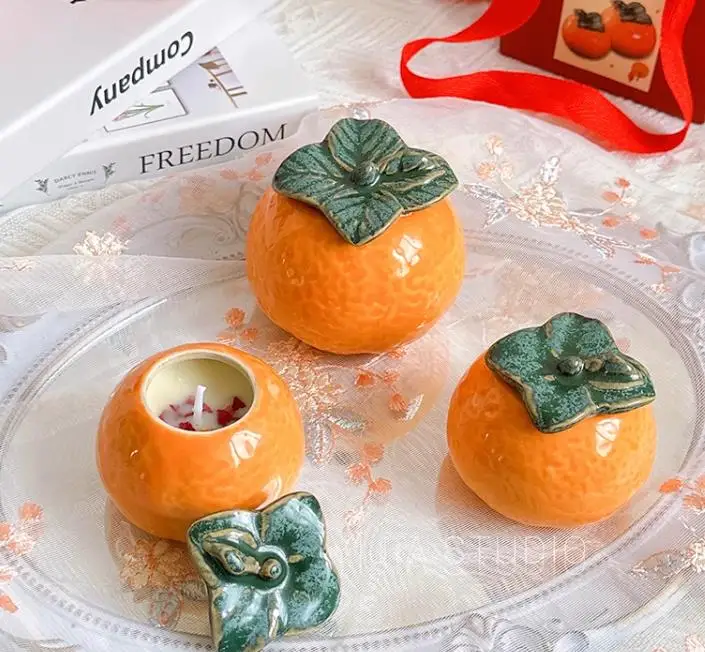 Подарочная коробка в виде апельсиновой свечи для ароматерапии с ручным подарком