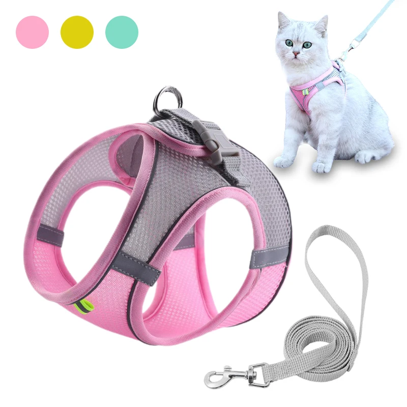 

Cat Harness Leash Set Escape Proof Kitten Harness For Cat Small Dog Breathable Puppy Pet Walking Lead Leash Cat Accessories