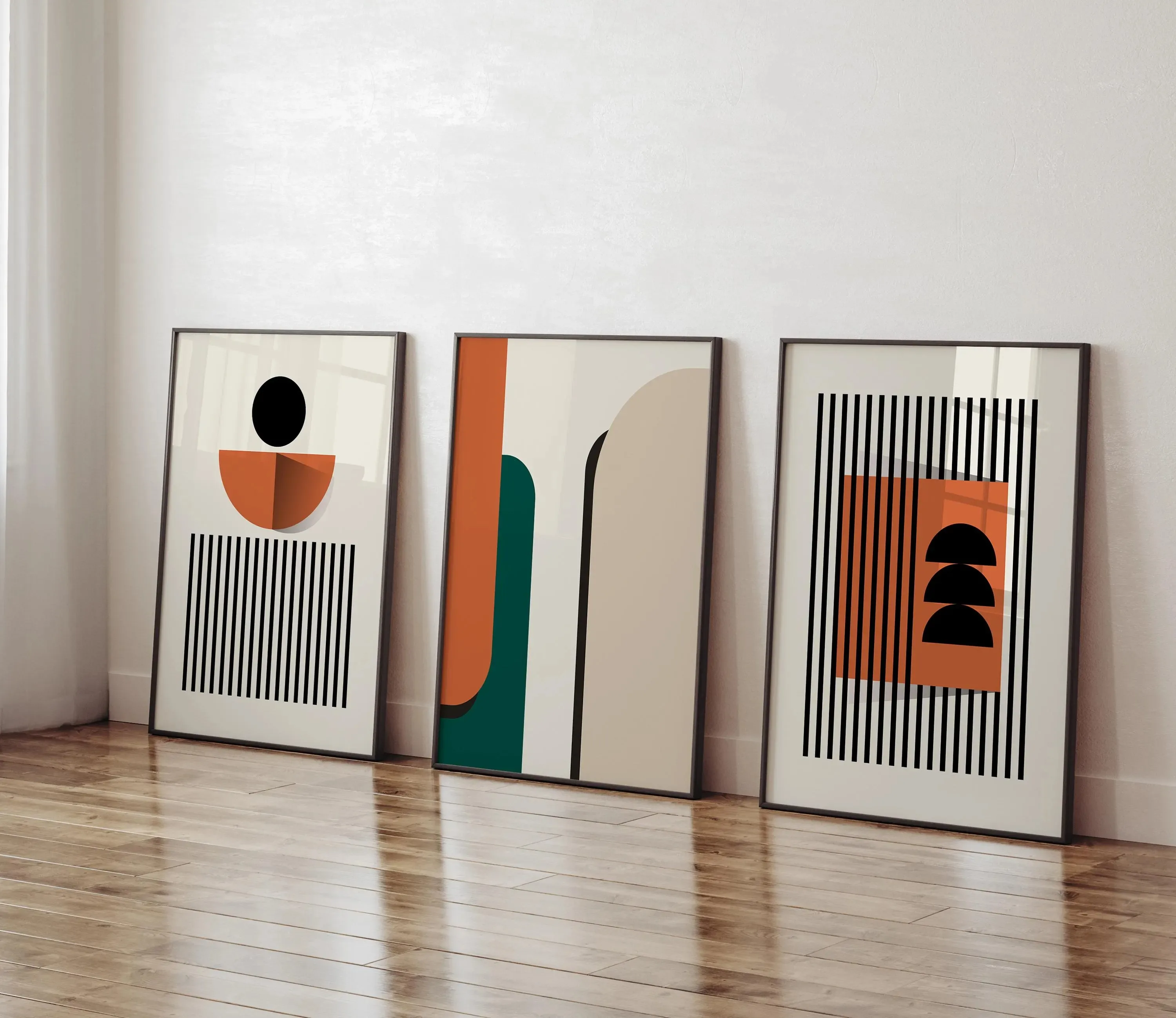 

Художественный принт Yiqing, геометрический, оранжевый, бежевый