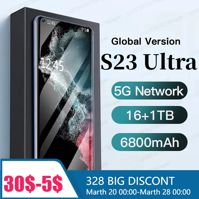 

S23 Ultra Smartphone 6.8 inch Full Screen 4G 5G Cell Phone 6800mAh Mobile Phones Global Version