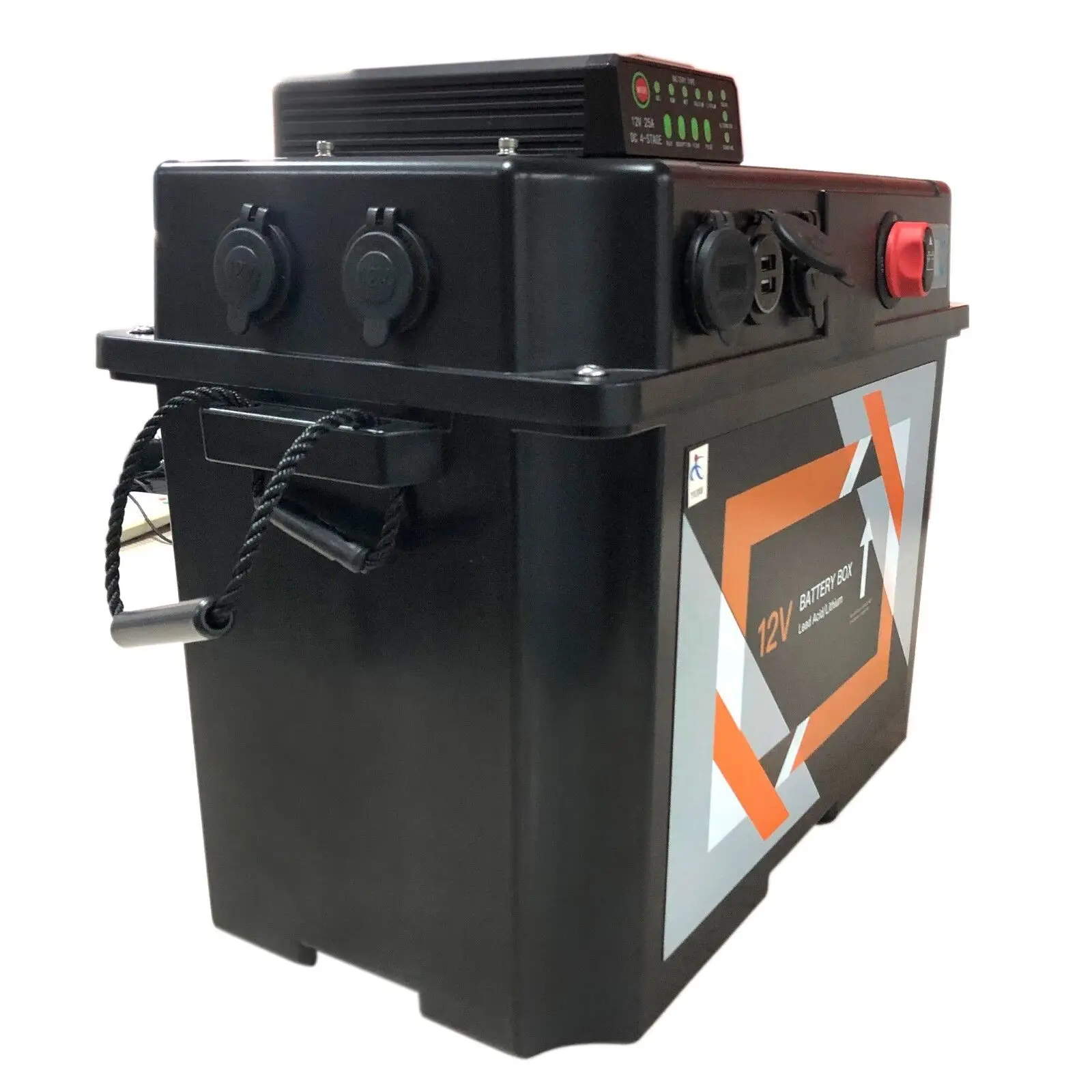 БУЛЬНАЯ КОРОБКА АККУМУЛЯТОРНОЙ ЗАРЯДНОЙ ПРИСТРОЙ DCDC на 25 А ПОРТАТИВНАЯ