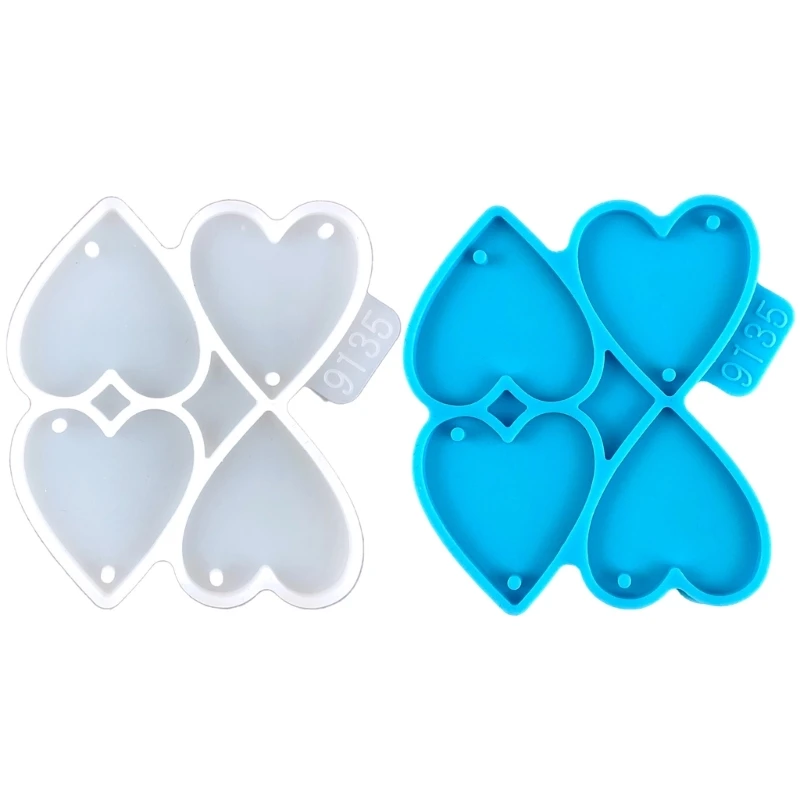 

Epoxy Geometric Mold Love Heart Earrings Pendant Decor Keychain Silicone Mold