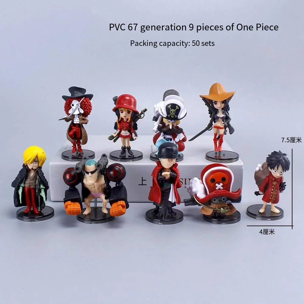 

9Pcs/Set Anime One Piece Mini Luffy Roronoa Zoro Sanji Chopper Franky Nami Figure Toys PVC Dolls Great Gift