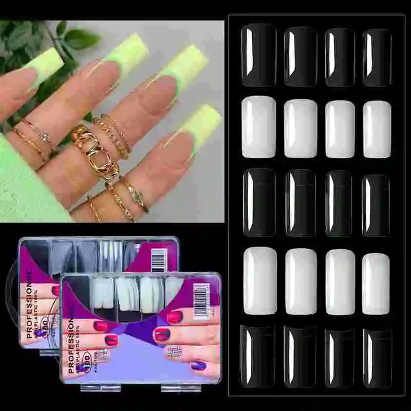

100 шт. накладные ногти система наращивания искусственных ногтей полное покрытие скульптурный прозрачный гроб накладные ногти инструменты