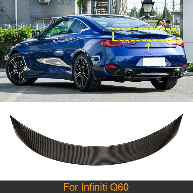 

Carbon Fiber Rear Trunk Spoiler Wing Boot Lip For Infiniti Q60 2017 - 2021 Car Rear Trunk Wing Spoiler