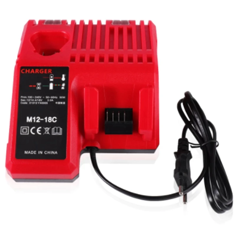 

For Battery Charger M18 M14 M12 14.4V 18V 12V Li-Ion Battery 48-11-1815 48-11-1820 48-11-1840(EU Plug)