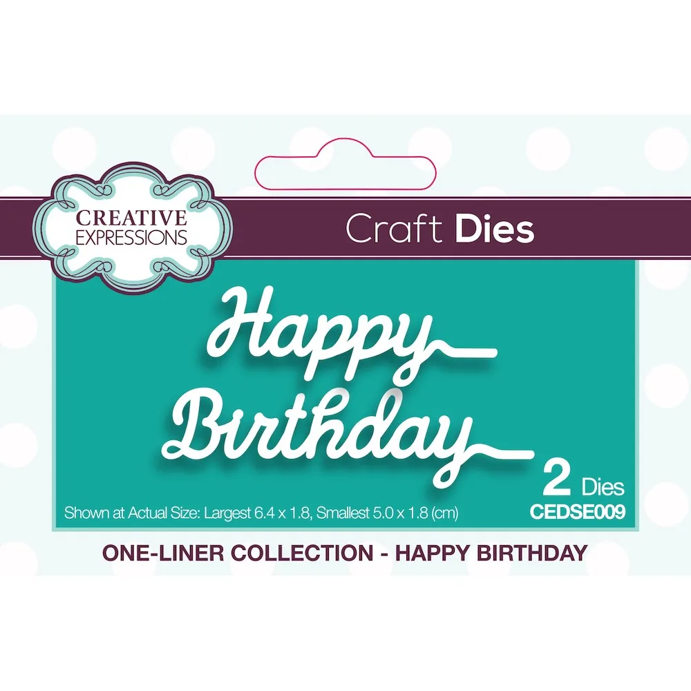 

HAPPY BIRTHDAY One Liner Collection Die 2022 New Cutting Templates Scrapbook Diary Decorative Templates Embossing Templates DIY