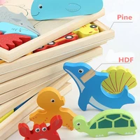 baby cartoon animal 3d puzzles 8 style vehicles fruit fish digital creative jigsaw childrens wooden blocks early learning toys