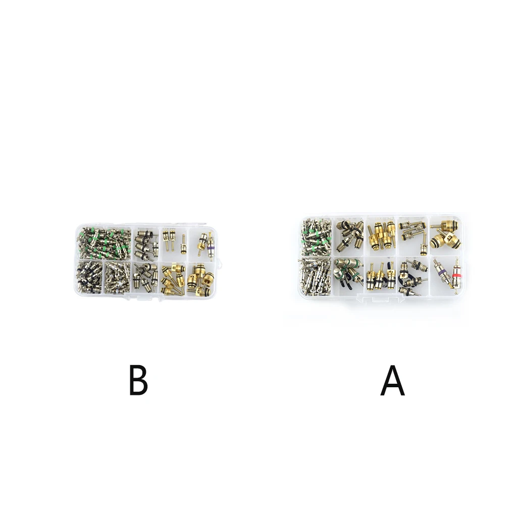 

100 шт. 134 шт. профессиональные сердечники клапаны из цинкового сплава ассортимент нержавеющих кондиционеров комплект сменных клапанов 18-134 ш...