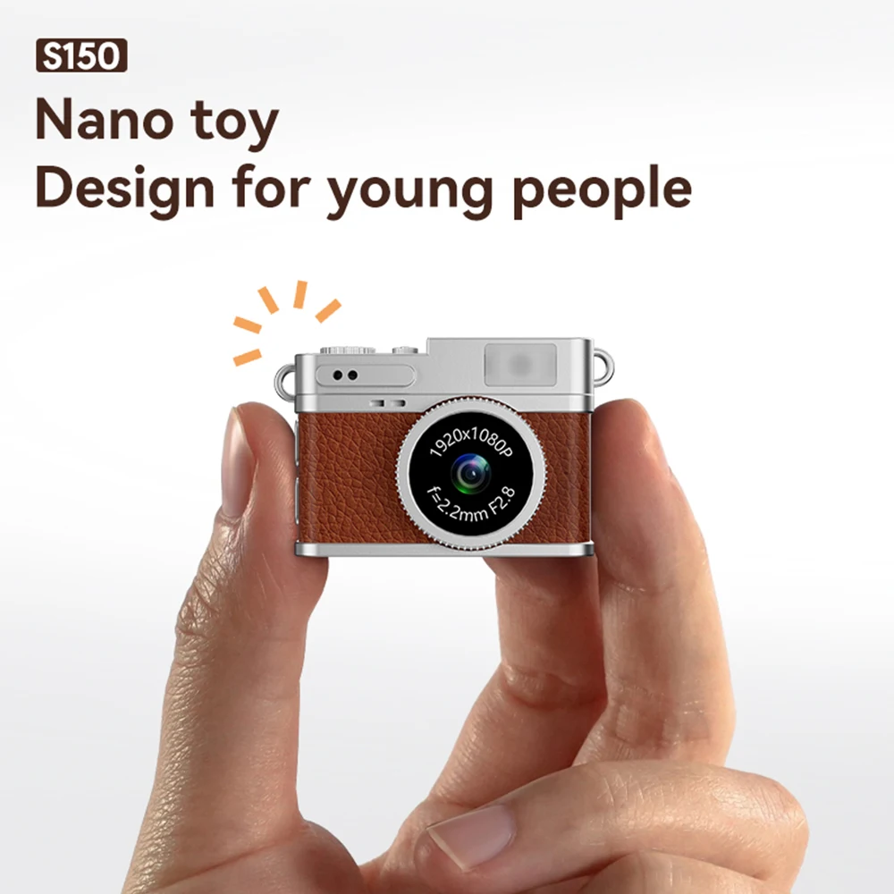 Фото Мини-ретро-камера S150 со светодиодной вспышкой, цифровая камера с динамиками, портативная маленькая камера для детей, студентов, школьный подарок №3