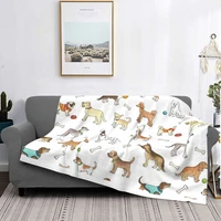 breeds of dog blanket flannel spring autumn border terrier lover soft blanket home outdoor bedding