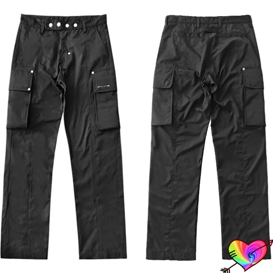 

Брюки-карго ALYX 9SM для мужчин и женщин, черные штаны с металлическими пуговицами, с карманами, слегка свободные, 1017, 2022