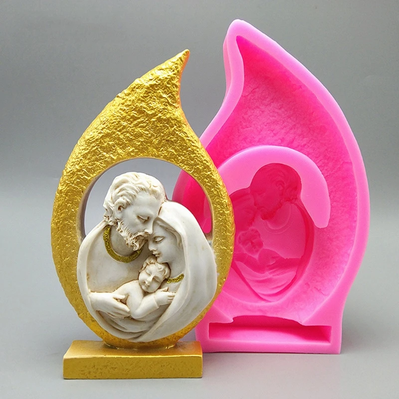 3D Virgin Jesus Silicone Mold Special Shape Chocolate Fondant Cake Baking Mould Multi-Purpose Resin Crafts Casting Mould