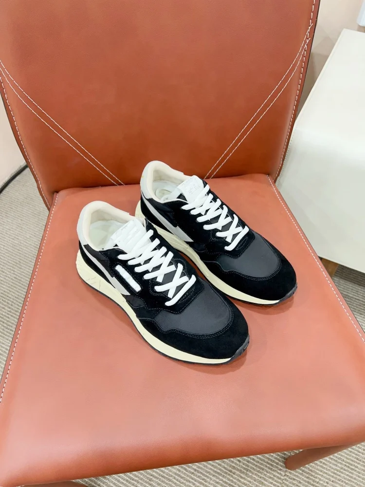 Euro-American 2024 Spring Autumn New Color collage White shoes leather plate. plate sole Fashion couple Women's Sports and Leisure