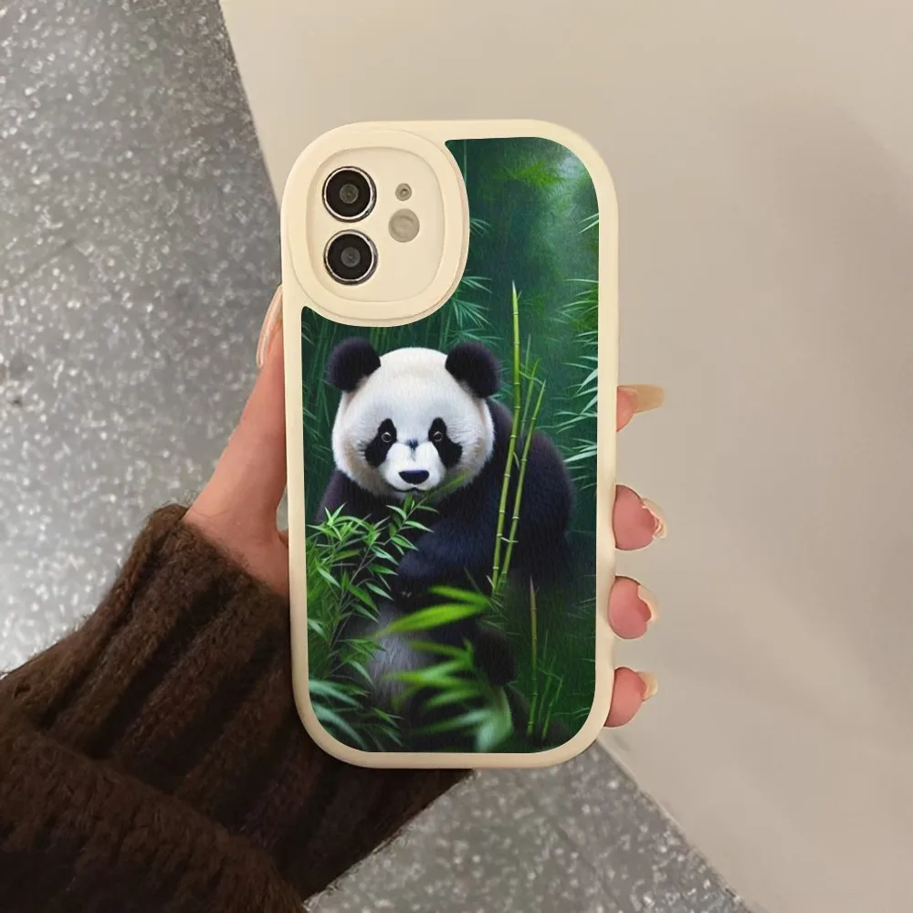 Чехол для телефона из жесткой кожи с китайским медведем и пандой iPhone 14 13 12 Mini 11 Pro