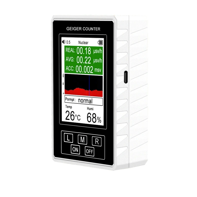 

New XR1-Pro Nuclear Radiation Detector Geiger Counter Electromagnetic Radiation Detector EMF Meter White