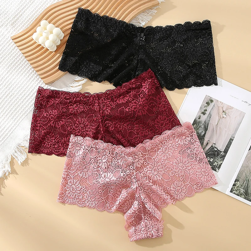 

1/3PCS Sexy Lace Panties Women Underpants Panties Ladies Fashion Floral Lace Underwear Comfort Panty Intimates Hollow Out Briefs