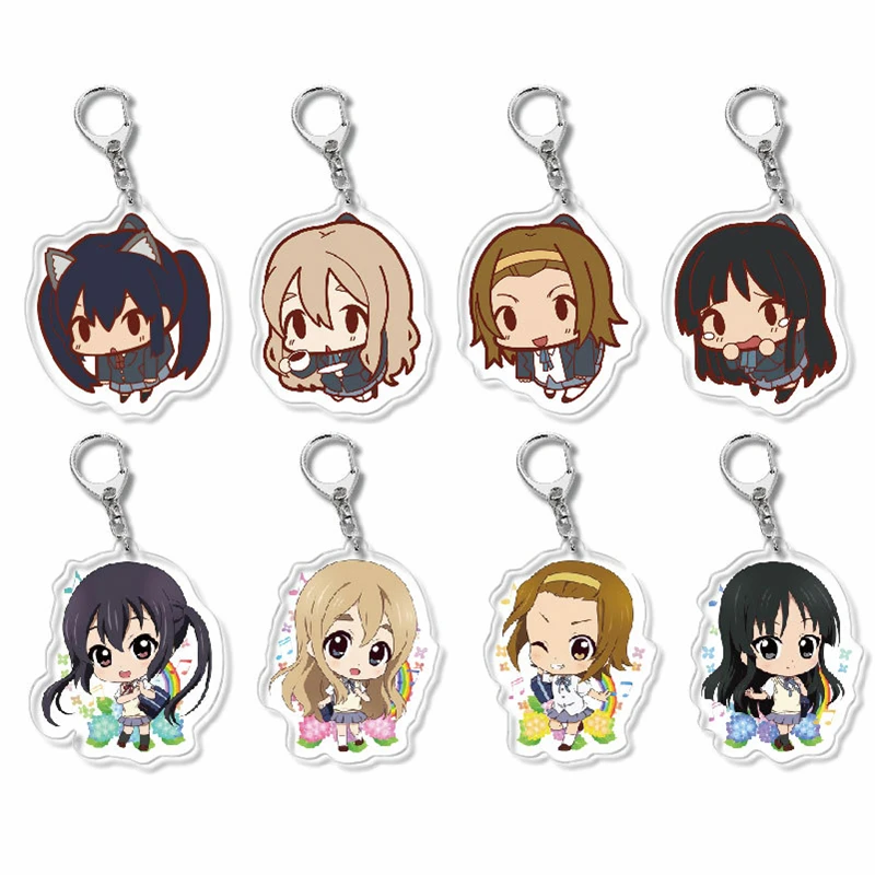 

K-ON Keychain Anime Guitar Band Cartoon Girl Bag Pendant Key Ring Accessories