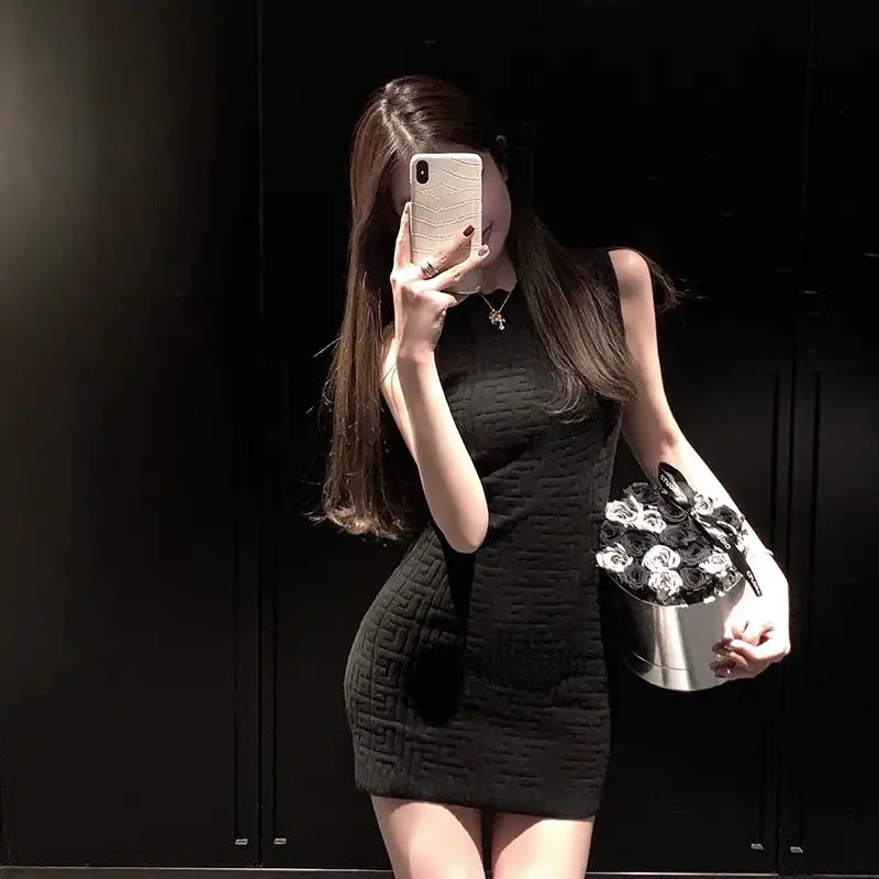 

Женское жаккардовое цельное платье с геометрическим рисунком, Новинка весна-лето 2022, трикотажное платье Pure Desire, Привлекательная юбка на тал...