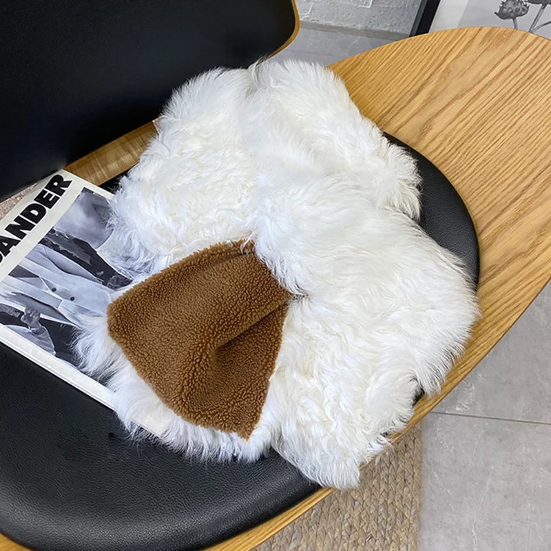 Женский Зимний Элегантный шарф из натурального тибетского меха ягненка |