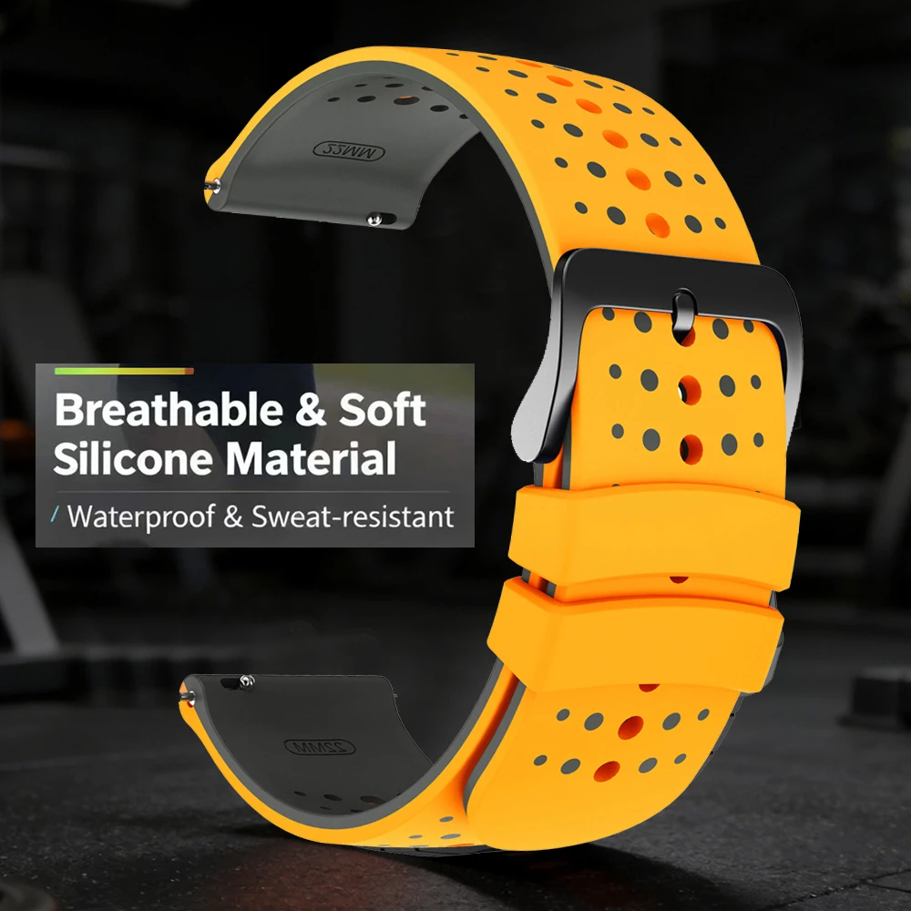 Фото 22-мм двухцветный силиконовый ремешок для часов Mibro Watch GT/GS Active2/GS Pro2, спортивный ремешок для часов Mibro Watch Lite3/Lite 3 Pro/A3 A2 A1/C4 C3 X1 №2