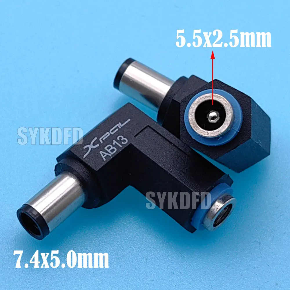 

2 шт., 90 градусов постоянного тока, 5,5 x 2,5 мм, гнездо на 7,4 x 5,0 мм, штекер постоянного тока, адаптер питания для ноутбука, 5,5*2,5, штекер «мама-папа», 7,4*0,6