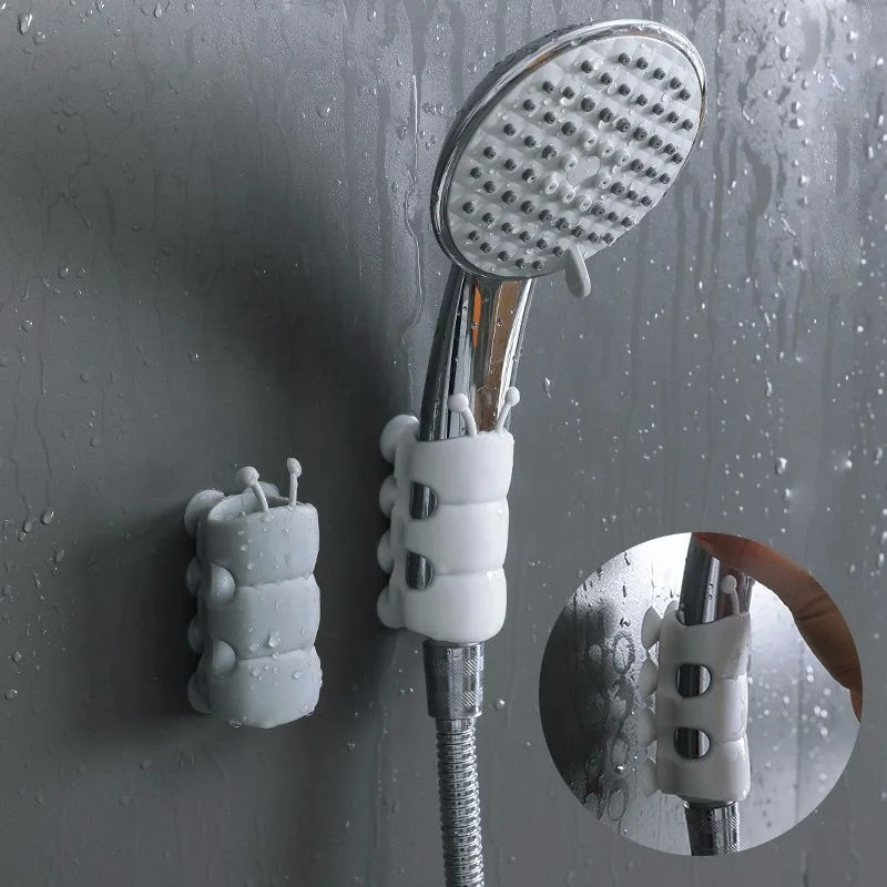 

2023 New Cute Shower Head Holder Soft Glue Handshower Bracket 8 Suction Cup Wall Fixed Base Bathroom Faucet Accessories
