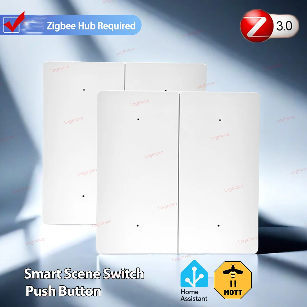 

4Gang Zigbee Smart Scene Switch Беспроводной кнопочный контроллер с питанием от батареи 12 вариантов сцен для домашнего помощника 2MQTT