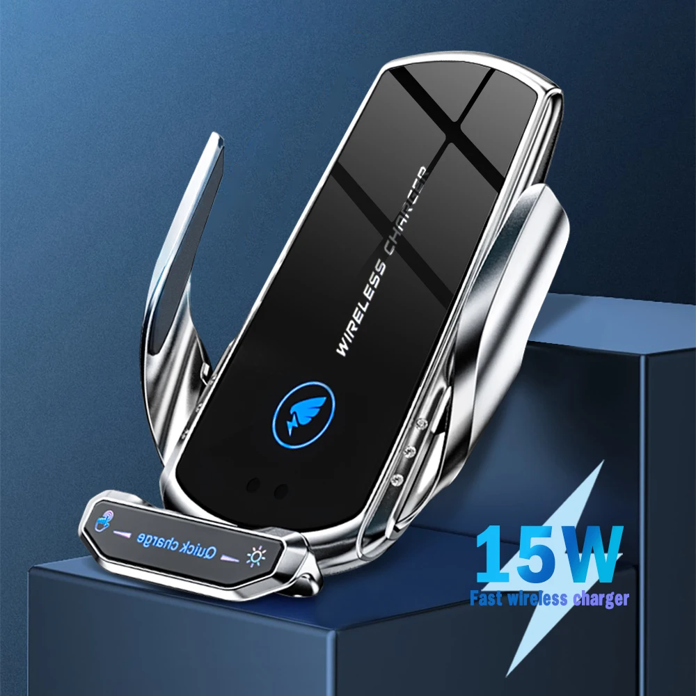 

Car Wireless Charger 15W Qi Induction Automatic Clamping Air Vent Mount Phone Holder For iPhone 11 12 Pro Max Wireless Charging