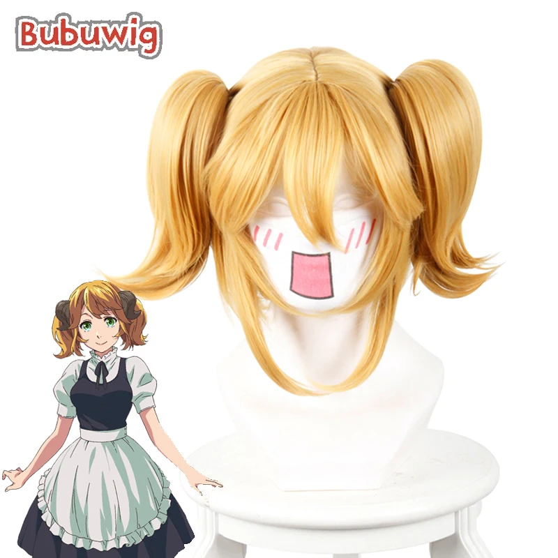 

Bubuwig Synthetic Hair Restaurant to Another World Aletta Ponytail Wigs Golden Yellow Short Straight Cosplay Wig Heat Resistant