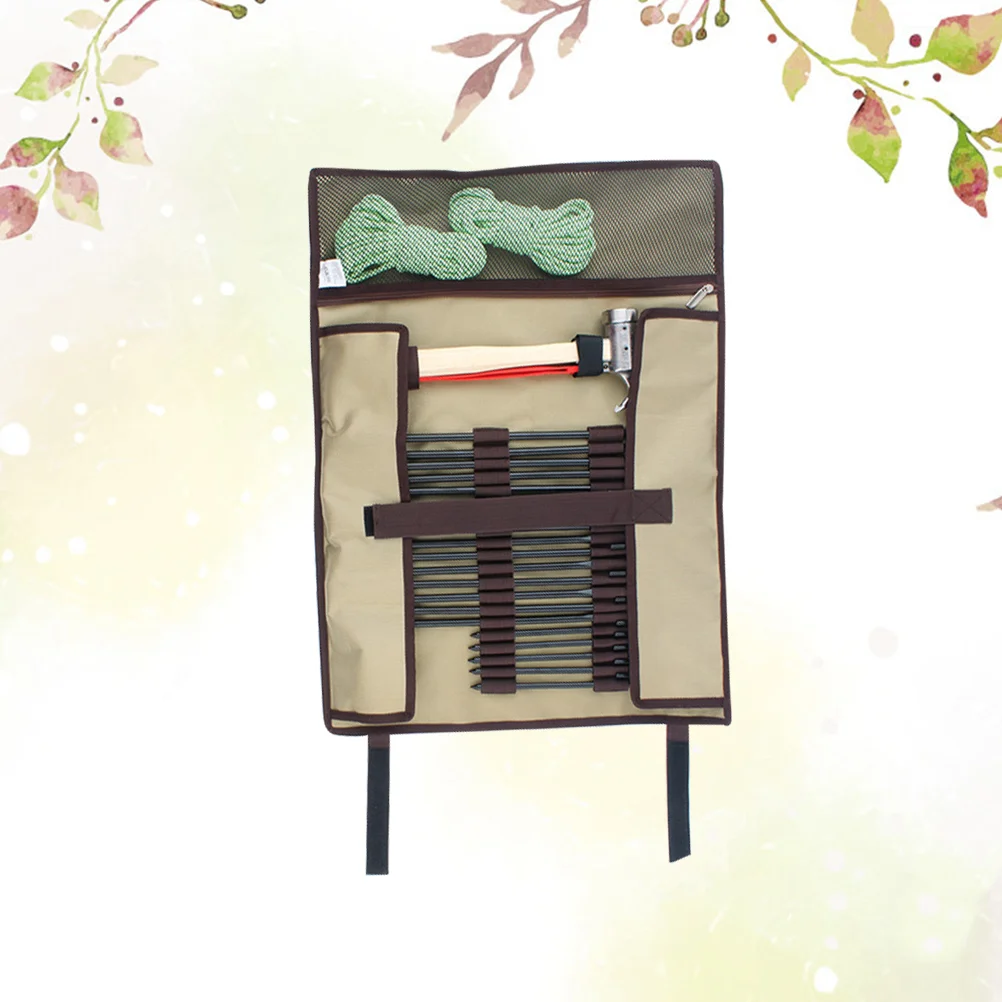 

Outdoor Camping Tent Hammer Canopy Peg Tent Peg Storage Bag Portable Simple Tool Bag Portable Kit (Khaki Size L)