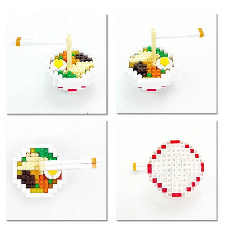 Фото Конструктор MOC, модель попкорна, пива, лапши, частицы, микро-Алмазный кирпич, «сделай сам», забавная сборка-головоломка, детские игрушки, праздничные подарки №5