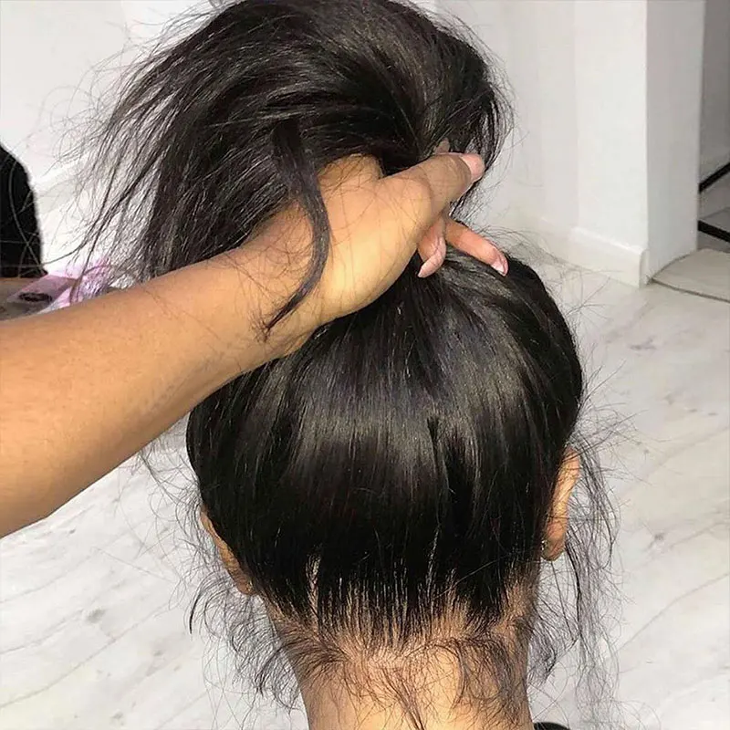 

Straight HD Full Lace Human Hair Wigs Pre Plucked Brazilian Human Hair Wig For Women Lace Straight Glueless Wig Natural Color