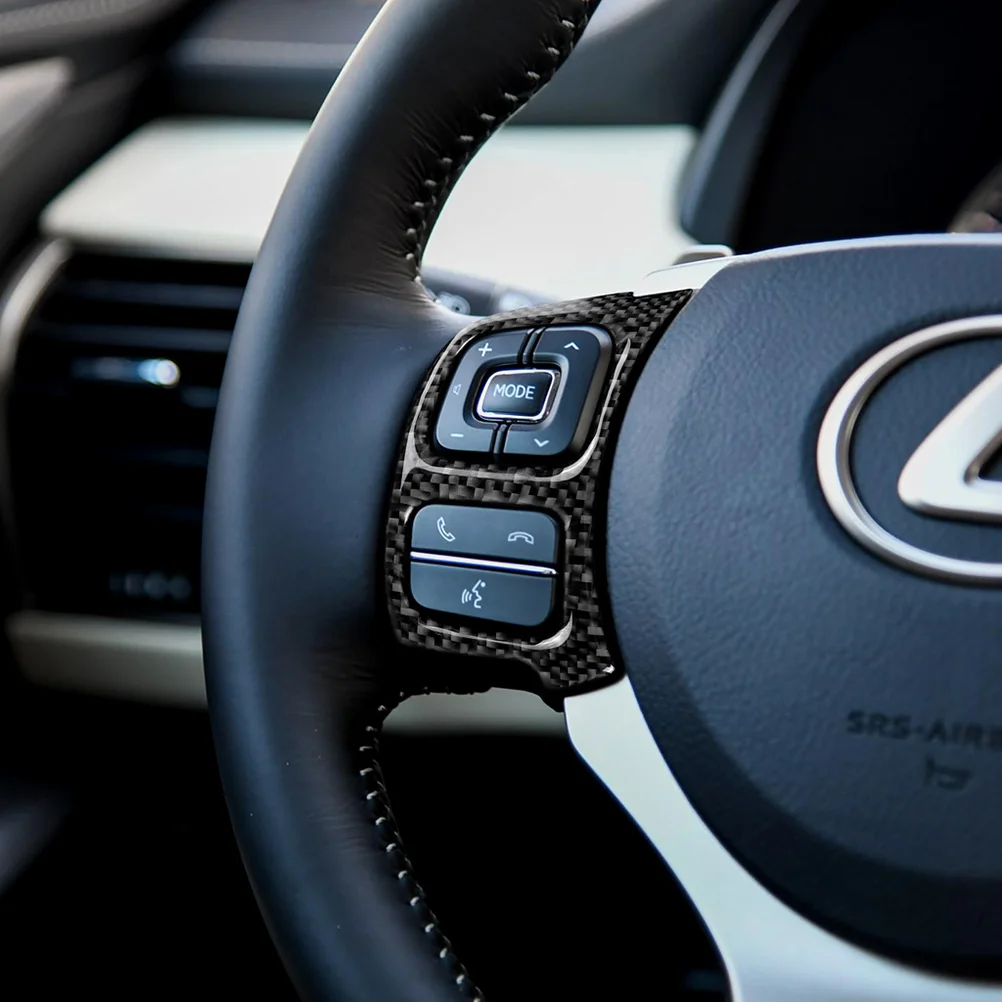 

2 Car Accessory Styling Decal Accessories Auto Sticker Holder 11.1X5.4cm Steering Wheel Button Frame Black