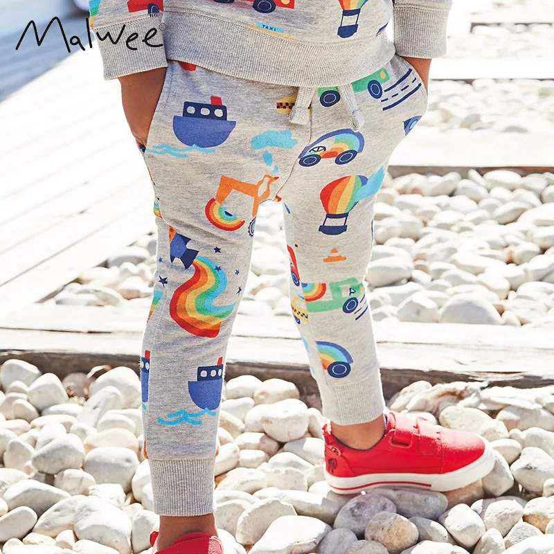 

Осенние европейские и американские детские брюки маленького и среднего размера повседневные хлопковые брюки с мультяшным рисунком брюки с...