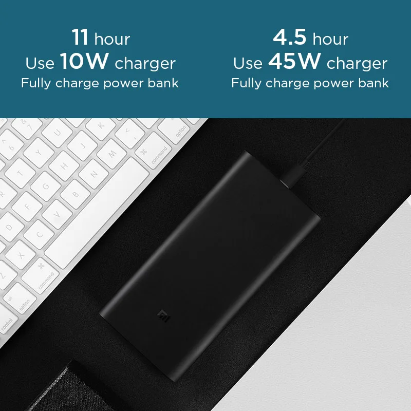 Внешний аккумулятор Xiaomi Power Bank 3 Mi внешний 20000 мАч Pro PLM07ZM с тройной USB-выходной