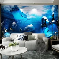 custom mural wallpaper 3d underwater world dolphin landscape wall painting living room childrens bedroom home decor wall papers