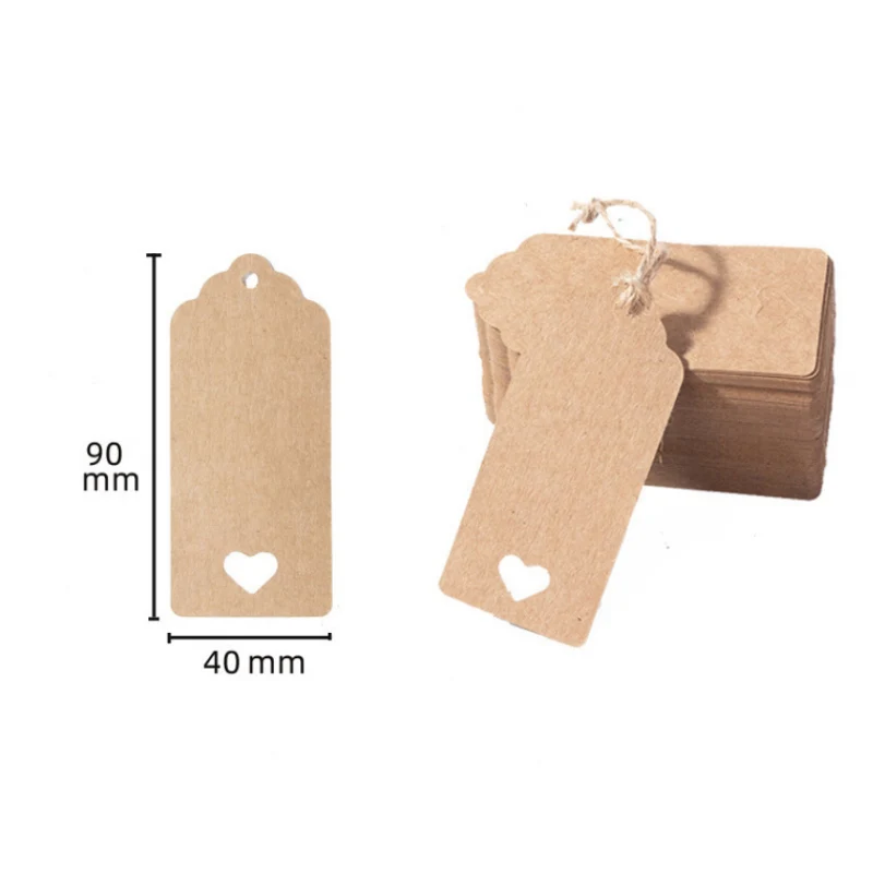 50/100 шт. полые ярлыки из крафт-бумаги