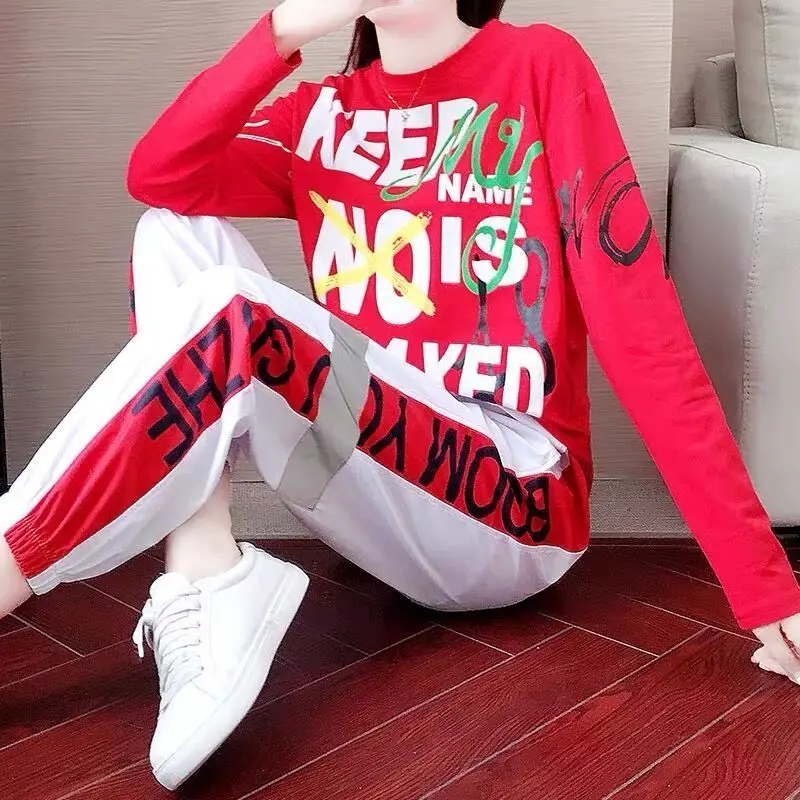 Женский весенне-осенний Новый Повседневный костюм 2024 корейский Свободный