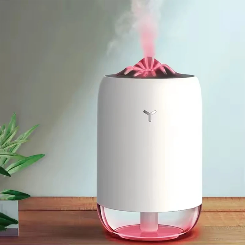 Фото Ультразвуковой увлажнитель воздуха Magic Flame USB Clear Aircare 260 мл с теплым светом для домашнего офиса, настольный мини-электрический увлажнитель воздуха №1