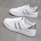 Женская повседневная обувь, женские повседневные кроссовки, дышащая Вулканизированная обувь на плоской подошве, белые туфли на шнуровке